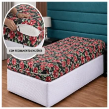 Single Mattress Cover With Print, Zipper, Polyester Gel Knit - Print 21 - View 2