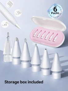 1-3 Gen Apple Pencil & Apple Pencil Pro Compatible 2B Soft Replacement Nibs, 6pcs Set For IPad Pro Stylus - Multicolor - View 3