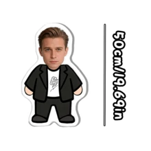 1 Personalized Fun Face Pillow - Customized Photo Double Sided Printing, Customized Face Pillow - Home Style, Ideal Gift For Birthday, Thanksgiving, Christmas - Black Coat - View 11