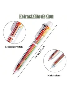 Bộ 3 bút bi hoạt hình dễ thương, nhiều màu sắc, đa chức năng, bấm nút, cá nhân hóa, bút dầu. - A - Xem 10
