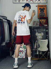 Nike Sportswear 印花圆领修身短袖多巴胺T恤，男款，白色 - 白色 - 查看 9