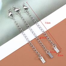 10个不锈钢龙虾扣延长链连接器,适用于DIY手链和项链配件 - 不銹鋼延長鏈 - 查看 3