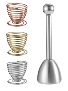4 piezas Pelador de huevos de acero inoxidable - Para quitar las cáscaras de los huevos hervidos, abridor de cáscaras de precisión, utensilio para el desayuno. - Multicolor - Ver 9