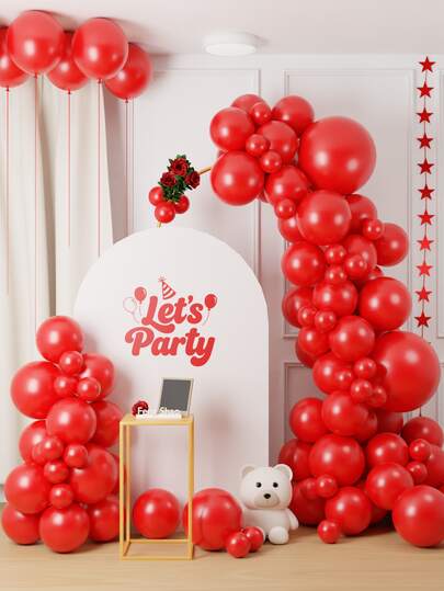 Red Latex Balloons With Ribbon, 14/34/64/103/163/236pcs - Different Size Of 36 18 12 10 5 Inch Red Helium Round Balloons For Birthday Graduation Wedding Bachelorette Gender Reveal Shower Citizenship Firefighter Strawberry Anniversary Cherry Casino Movie Theme Party Decorations