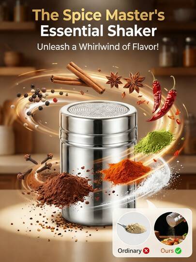 1pc Heavy Duty 304 Stainless Steel Sifter/Sieve, With Fine Mesh Screen - Large Capacity Baking Sifter For Cocoa Powder, Coffee Powder, Flour, Sugar And Spices - Heavy Duty Sifting For Pastry Dough, Coffee, Cake Batter - Easy To Clean Tool, Suitable For Home And Commercial Use, Applicable For Kitchen, Restaurant, BBQ Party, Coffee Shop, Pastry Shop, Hotel, Ideal Gift For Culinary Enthusiasts, Bakers, Chefs, Birthday, Christmas, Mother's Day, Valentine's Day