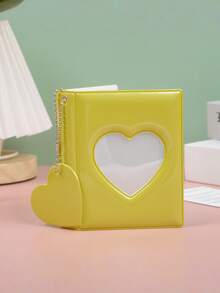 Heart Shaped Hollow Mirror 3-Inch Single Slot Instant Photo Album Card Holder - Multicolor - View 8