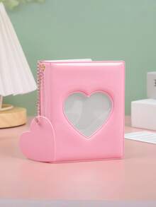 Heart Shaped Hollow Mirror 3-Inch Single Slot Instant Photo Album Card Holder - Multicolor - View 9