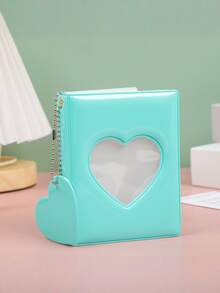 Heart Shaped Hollow Mirror 3-Inch Single Slot Instant Photo Album Card Holder - Multicolor - View 7