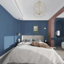 1 Roll Solid Color Self-Adhesive Removable Matte PVC Wallpaper, Easy To Clean And Apply, Suitable For Decorating Kitchen, Bedroom, And Living Room, Enhancing Home Decor With Autumn Aesthetics - Royal Blue - View 11