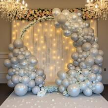 140Pcs White And Pearl White Balloon Arch Garland Kit,For Wedding Valentine Mather's Day Baby Bridal Shower Birthday Anniversary Decorations - trắng - Xem 8