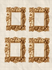 1件复古欧式风格框画，金色树脂迷你欧式复古浮雕照片展示架，适合情人节、家居装饰、天使椭圆形小相框、北欧ins风装饰、摄影道具 - 多色 - 查看 18