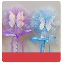 1pc Butterfly Magic Wand, Fairy Wand, Bowknot Frozen Magic Wand, Glitter Fairy Magic Wand, Double Layer Butterfly, Suitable For Party, Birthday, Wedding, Graduation - Multicolor - View 8