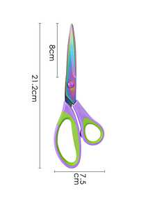 3pcs Elegant Purple Multi-Purpose Scissors Set, Wear-Resistant Titanium Alloy Blades + Skin-Friendly Soft Grip Handle, Essential Tool For Home, Office, And Crafters, Purple & Green - Purple-green - View 11