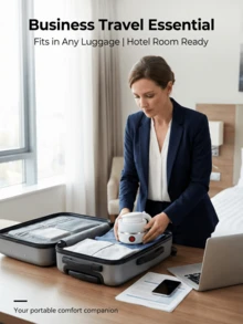 SOKANY 09089 Hervidor eléctrico plegable de silicona de 600W, olla interior de acero inoxidable 304, apto para uso doméstico y de viaje - Blanco - Ver 2