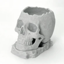 1pc Gothic Style High-Quality Skull Shaped Drip Tray Planter, Breathable Anti-Rot, Suitable For Dining Room, Office, Foyer, Desk, Windowsill And Other Perfect Greenery Companion - A - View 5