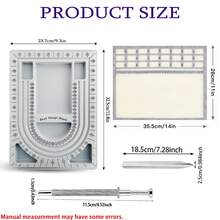 Bộ dụng cụ thiết kế trang sức - Khay thiết kế dây chuyền - Bao gồm miếng lót nỉ và muỗng xúc trang sức, dụng cụ giữ đá quý, tấm đo hạt, thích hợp cho việc làm dây chuyền, sản xuất trang sức, thiết kế kiểu dáng, đo kích thước và làm đồ thủ công DIY. - Nhiều màu - Xem 2