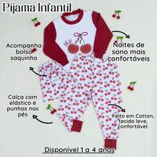 Children's Pajamas For Boys, Girls, And Unisex, In Cotton Fabric. 2-Piece Pajama Set, Long Sleeves, Pants With Elastic Waistband, Comfortable, Sizes 1 To 4 Years, Cute Print. - 紅白色 - 查看 2
