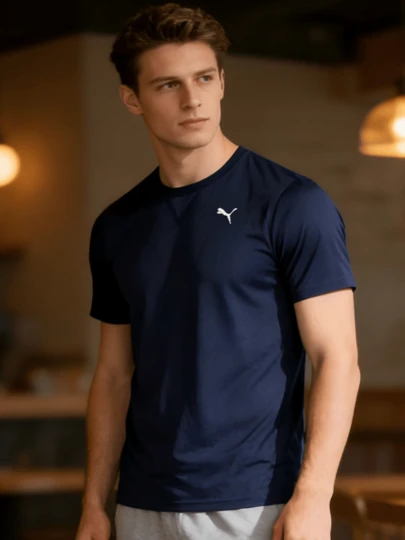 Puma 男士短袖圆领运动休闲透气T恤