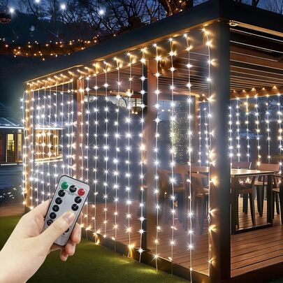 Birthday Party Decoration String Lights, Bedroom Curtain Lights With Remote, Camping Decor Lights, Wedding Party Atmosphere Lights, Yard Decor, Holiday Lighting, Wall Decor, 8 Lighting Modes Curtain Lights, Garden Decor Lights, Valentine's Day Decor, Fairy Garland Lights, New Year Gift, Dinner Party Decoration Lights
