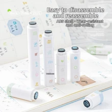 Cute Cartoon To Do List Journal Stamp Self-Ink Detachable Seal Pen 6 Patterns Portable Diary Seal Kids Gift School Stationery - A - View 8