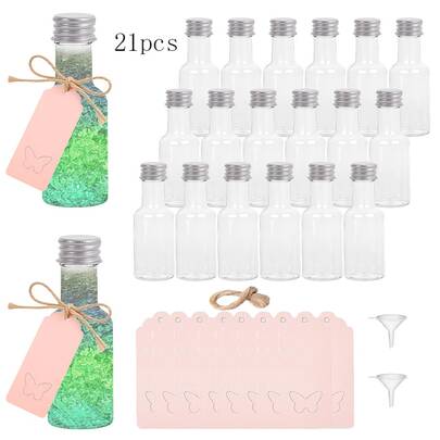 21pcs Mini Portable Spice Jars, Essential Kitchen Accessories - Suitable For Dining And Gathering Occasions - Portable Spice Containers For Home Cooking, Outdoor Activities, Great For Storing Pepper, Salt, Also Can Be Used As Holiday Decor, DIY Juice