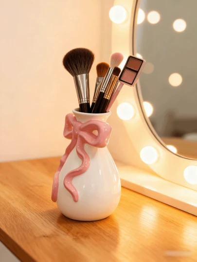 Hộp đựng mỹ phẩm hình nơ thanh lịch, thích hợp trang trí nhà cửa, phòng ngủ, văn phòng, phòng học sinh, dùng để cất giữ đồ dùng, trang trí đám cưới, đựng trang sức, trang trí tiệc, là món quà tuyệt vời.