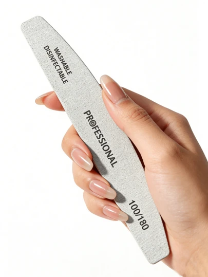 1/5Pcs Half Moon 100/180 Grit Wood Nail Files Double Sided Emery Board Washable Emery Boards Reusable Nail Buffers Manicure Tools For Natural Nails Home And Salon Use Nail Sanding Block File,Nail Supplies,Nail Tools,Nail Art Tools,Back To School,Nails,Nail Tools For Press On Nails