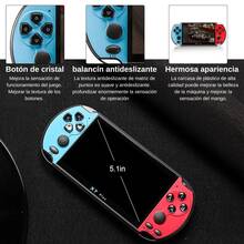La consola de juegos X7plus de 5,1 pulgadas es una consolade videojuegos portatil con dos joysticks, 8 GB de almacenamiento interno, varios juegos preinstalados, uncontrolador de juegos MP5 y salida de TV. - Multicolor - Ver 7
