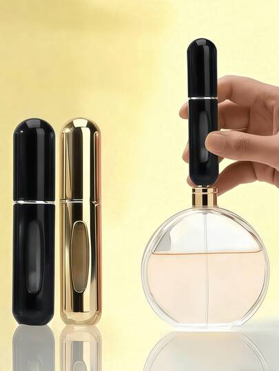 1 pieza/2 piezas/3 piezas/4 piezas/5 piezas Botella de perfume recargable de 5ml, Botella de perfume de viaje, Envase cosmético, Dispensador de líquido portátil mini, Botella para descarga de perfume, Botella de almacenamiento de perfume