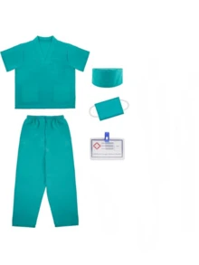 Children's Doctor Role Play Costume Set, Short Sleeve Top + Pants + Accessories, Suitable For Halloween Party, Birthday Party, School Performance And Other Occasions As A Gift - Multicolor - View 17
