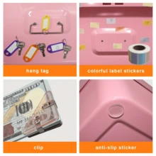 Large Capacity Spring Clip Lock Cash Box Set - Featuring Sturdy Metal Construction, With Removable Coin Tray And Cash Organizer, Available In 4 Styles. Piggy Bank Design Option Available. Suitable For Commercial, Banking And Retail Environments. - Multi-color (upgraded Version) - View 8