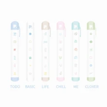 Cute Cartoon To Do List Journal Stamp Self-Ink Detachable Seal Pen 6 Patterns Portable Diary Seal Kids Gift School Stationery - A - View 11