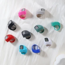 1pc Resettable 5-Digit LCD Electronic Finger Counter With Digital Display, Suitable For Sports, Training, Muslim Prayer Beads, And Tasbih Bracelet Ring Counter, Electronic Manual Button Counter, Compact Portable Finger Ring Counter, Thumb Tally Counter For Learning, Exercise, And Other Counting Activities - Multicolor - View 6