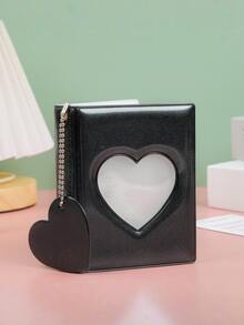 Heart Shaped Hollow Mirror 3-Inch Single Slot Instant Photo Album Card Holder - Multicolor - View 6