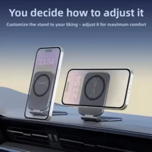 Mobile Phone Holder Desktop Ultra-Thin Double-Sided Magnetic Portable Foldable Multifunctional Car Navigation Car Rack - Multicolor - View 3