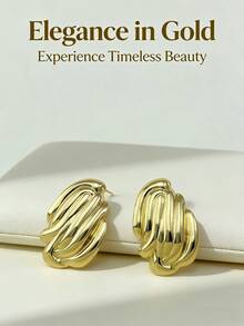 女士金色贝壳星形耳环 - 海洋夏日沙滩饰品 - 不规则夸张几何耳环 - 珠宝礼品 - 彩色 - 查看 2