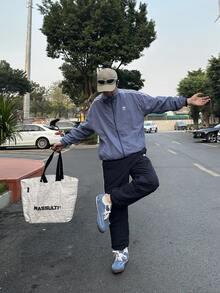 Adidas 阿迪达斯 ESSENTIALS 条纹休闲简约抽绳运动裤，男女通用，传奇墨蓝色 - 黑色 - 查看 7