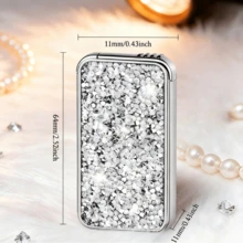 Cute Innovative Lighter, Dual Flame Windproof Lighter, Metal Embossed Rhinestone Butane Torch Lighter, Refillable Adjustable Flame - 白色恐龍(不含氣體) - 查看 7