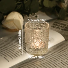 36-Piece Glass Candle Holder Set, Transparent Small Candle Center Decorations, Tea Light Holders, Vintage Candle Holders, Suitable For Table Decorations, Christmas, Baby Showers, Birthdays, Weddings, Parties - 透明 - 查看 2