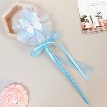 1pc Butterfly Magic Wand, Fairy Wand, Bowknot Frozen Magic Wand, Glitter Fairy Magic Wand, Double Layer Butterfly, Suitable For Party, Birthday, Wedding, Graduation - Multicolor - View 13
