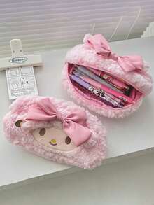 SANRIO Cute / Japanese-Style Large-Capacity Pencil Case. Adorable Large-Capacity Cartoon Stationery Bag For Girls, High-Value Cosmetic Bag. Student Stationery Storage Bag. Student Stationery. The Perfect Gift For The Back-To-School Season. - 美樂蒂筆袋 - 查看 1