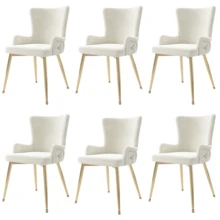 Dining Chairs - Beige + Velvet - View 2
