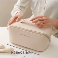 1 PC Elegant Makeup Bag - Portable Travel Storage Box, Handbag Style, Suitable For Makeup And Toiletries, Perfect Christmas, Halloween, Thanksgiving Gifts, Makeup Travel Storage Box - Hồng - Xem 4