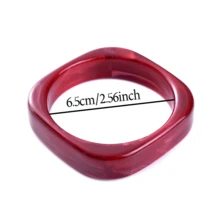 Vòng tay acrylic bất đối xứng hình học phong cách retro màu đỏ dành cho nữ, phù hợp cho các bữa tiệc, sự kiện và đeo hàng ngày. - Dòng sản phẩm màu đỏ - Xem 4
