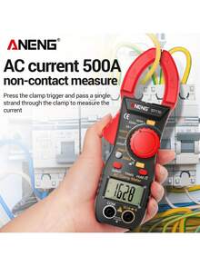 2件套高精度1999计数数字万用表，带LED显示屏、交流电流表、NCV传感器，专业工具 - 彩色 - 查看 6