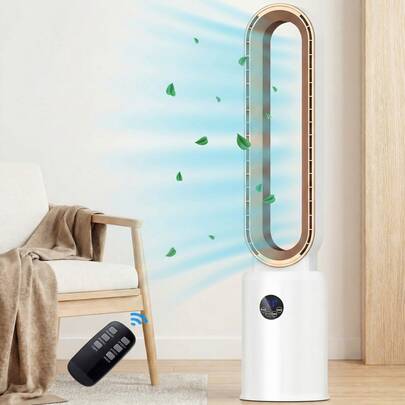  ADVWIN 38" Bladeless Tower Fan With Remote, Air Circulator Cooling Fan For Indoor Use, 24 Speeds, 12 Timer, Quiet Oscillating Fan For Home Bedroom Office