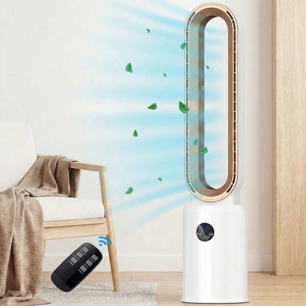  ADVWIN 38" Bladeless Tower Fan With Remote, Air Circulator Cooling Fan For Indoor Use, 24 Speeds, 12 Timer, Quiet Oscillating Fan For Home Bedroom Office