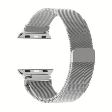Milan Mesh Watch Band, Compatible With Apple Watch Bands, For Men & Women, 38mm 40mm 41mm 42mm 44mm 45mm 49mm, Series Ultra SE 9 8 7 6 5 4 3 2 1, Stainless Steel Metal Strap Magnetic Clasp, Business & Casual, Unisex, Quick Release Design - Silver - View 8