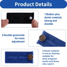 2/3/4/6pcs Adjustable Denim Waist Extender - Maternity Waistband, Suitable For Pregnant Women Jeans, Stretchable Denim Without Sewing - Multicolor - View 9