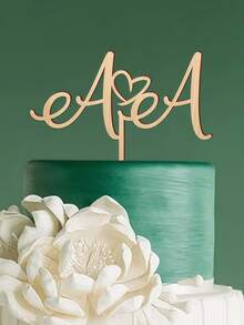 Customized Wedding Cake Topper With Customizable Text, Bride And Groom Wedding Commemorative Decorations, 1/3/5 Pieces Multiple Sizes - Normal - View 3